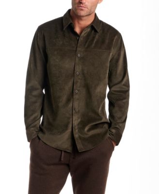 Men's Long-Sleeve Button Down Solid Cord Shirt