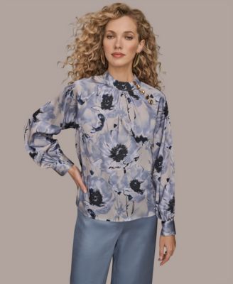 Donna Karan New York - Women's Printed Mock Neck Top