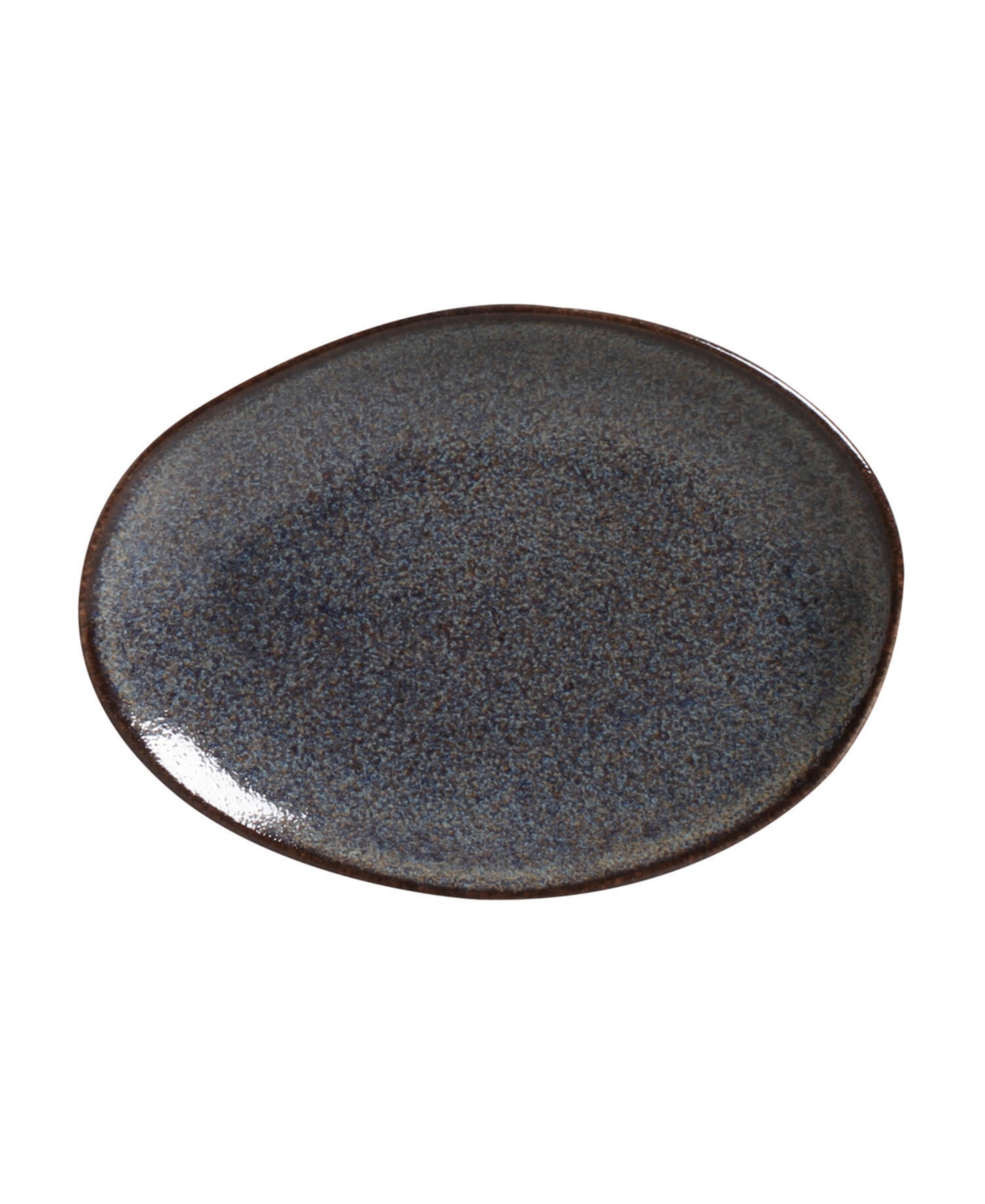 Porto Brasil Stoneware Oval Dessert Plates, Set Of 6 In Brown