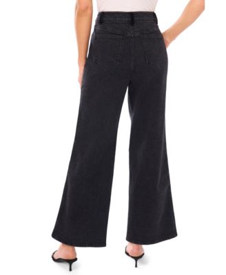 Women's Velvet Side Panel Denim Mid Rise Jeans