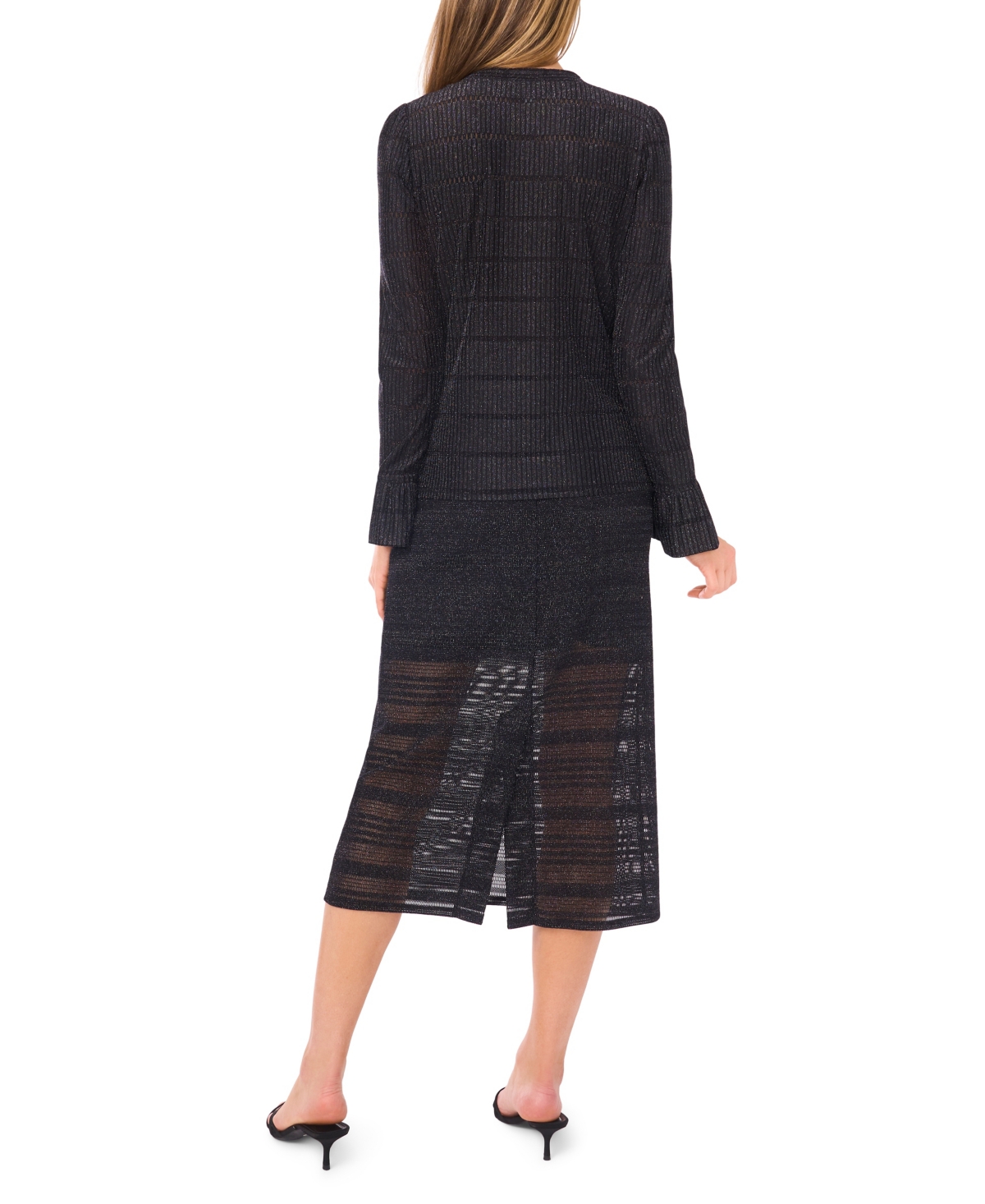 CeCe Women's Long Sleeve V-Neck Cardigan Knit Top