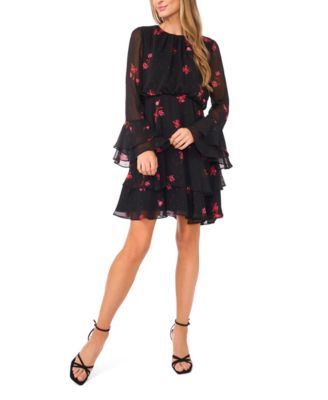 CeCe - Women's Long Sleeve Ruffle Mini Dress