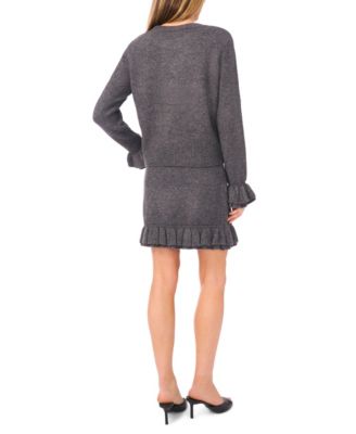 Women's Ruffle Cuff Crewneck Sweater