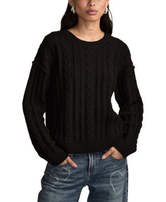 Women's Cable Knit Crew Neck Sweater