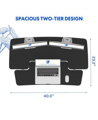 M7 Series 40"W Manual  Adjustable Standing Desk Converter, Black