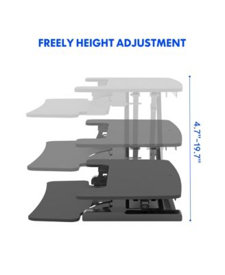 M7 Series 32"W Manual Adjustable Standing Desk Converter, Black