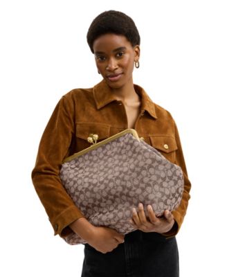 Crystal Signature Jacquard Medium Frame Bag