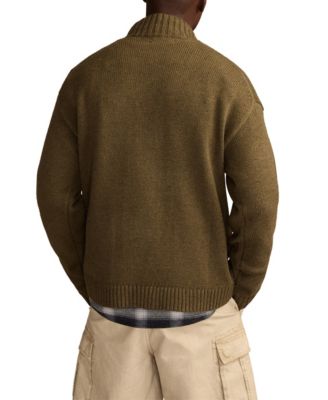 Men's Button Down Mock Neck Cardigan