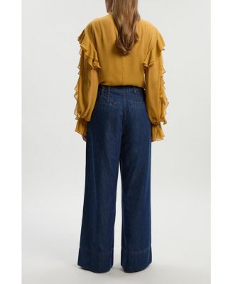 Women's Denim Wide Legged Pants
