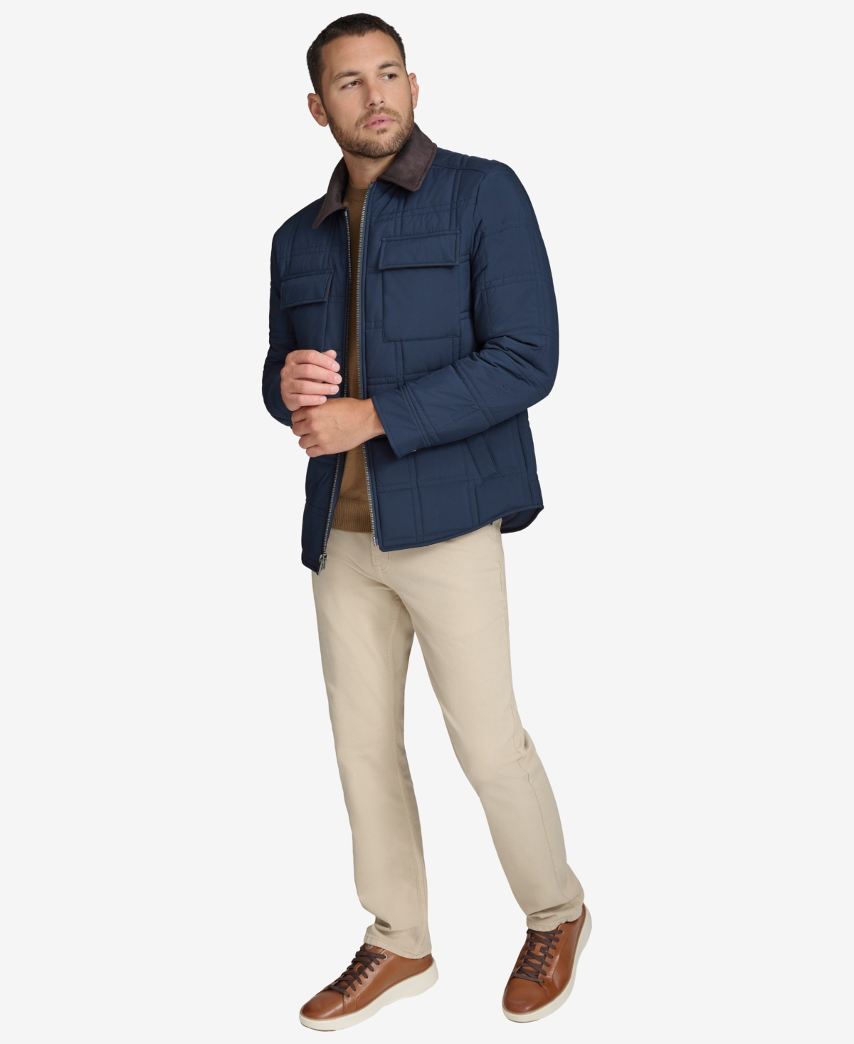 Marc New York Men's Brockman Quilted Shirt Jacket In Blue