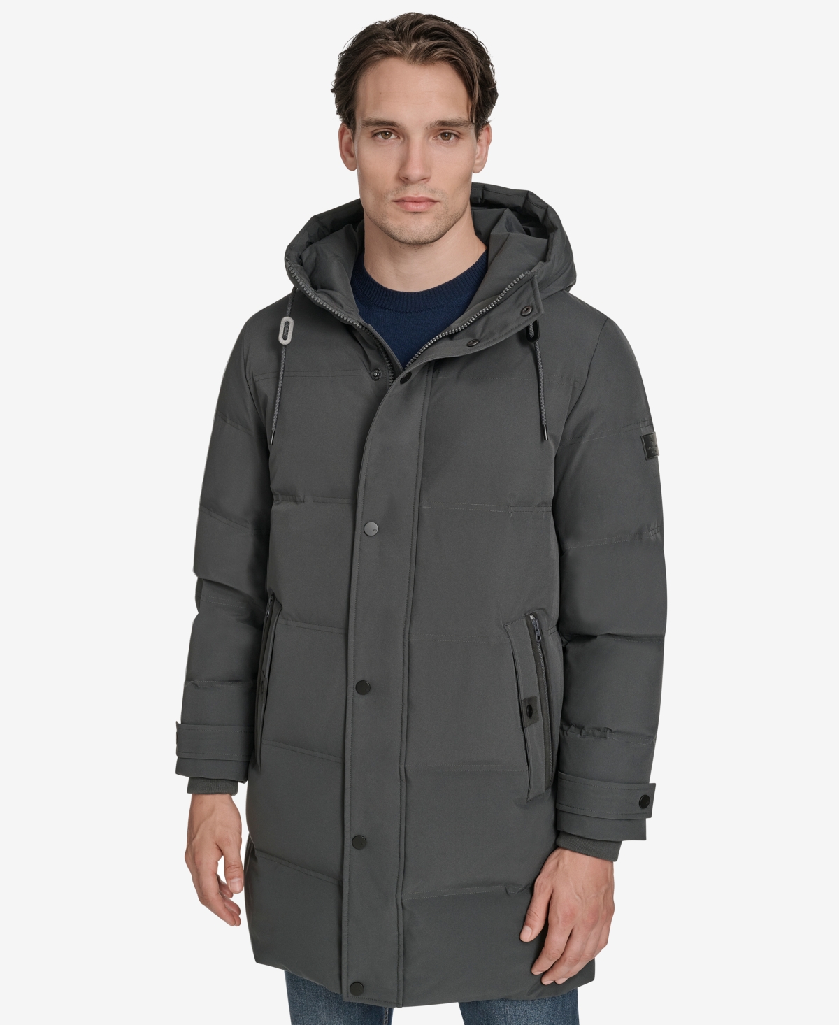 Marc New York Men's Rummel Core Hooded Stadium Coat - Charcoal