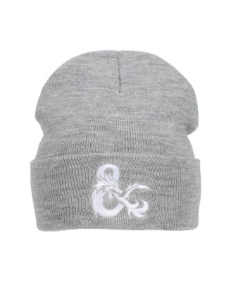 Men's Ampersand Logo Embroidery Heather Gray Acrylic Knit Cuff Beanie