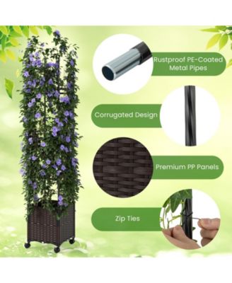 2 PCS 87'' Tall Raised Garden Bed w/ Plant Box Lockable Wheels Indoor Outdoor