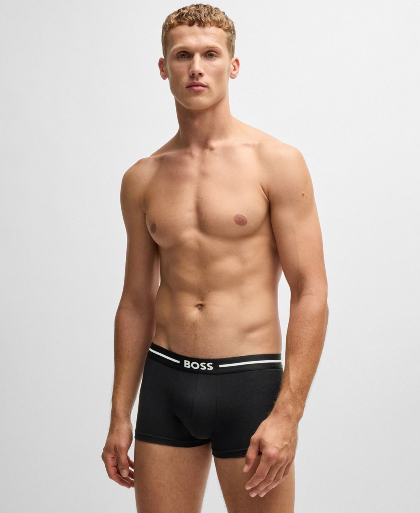 Бельё для мужчин, хлопок-стрейч, 3 шт. — Hugo Boss, цвет: Чёрный — фото 4