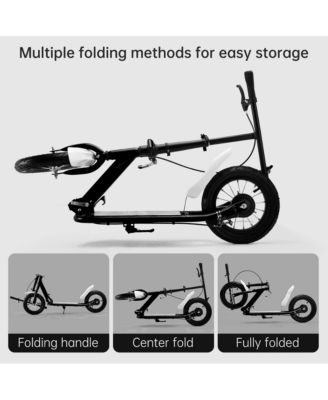 Foldable Kids Scooter with 12 Inch Shock-Absorbing Tires, Adjustable Height & Dual Brakes for Ages 7-12