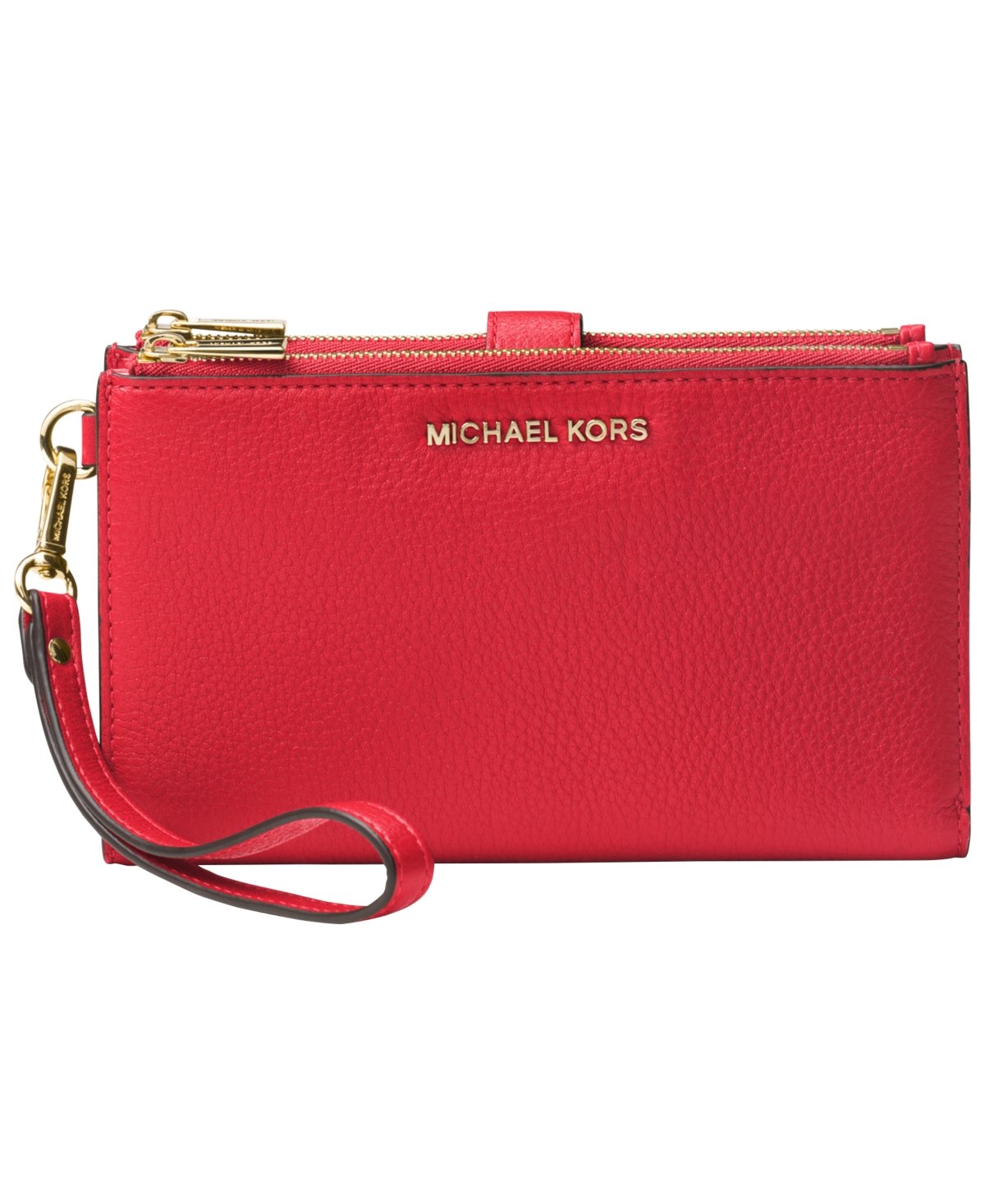 Michael Kors Jet Set Double Zip Wristlet In Red