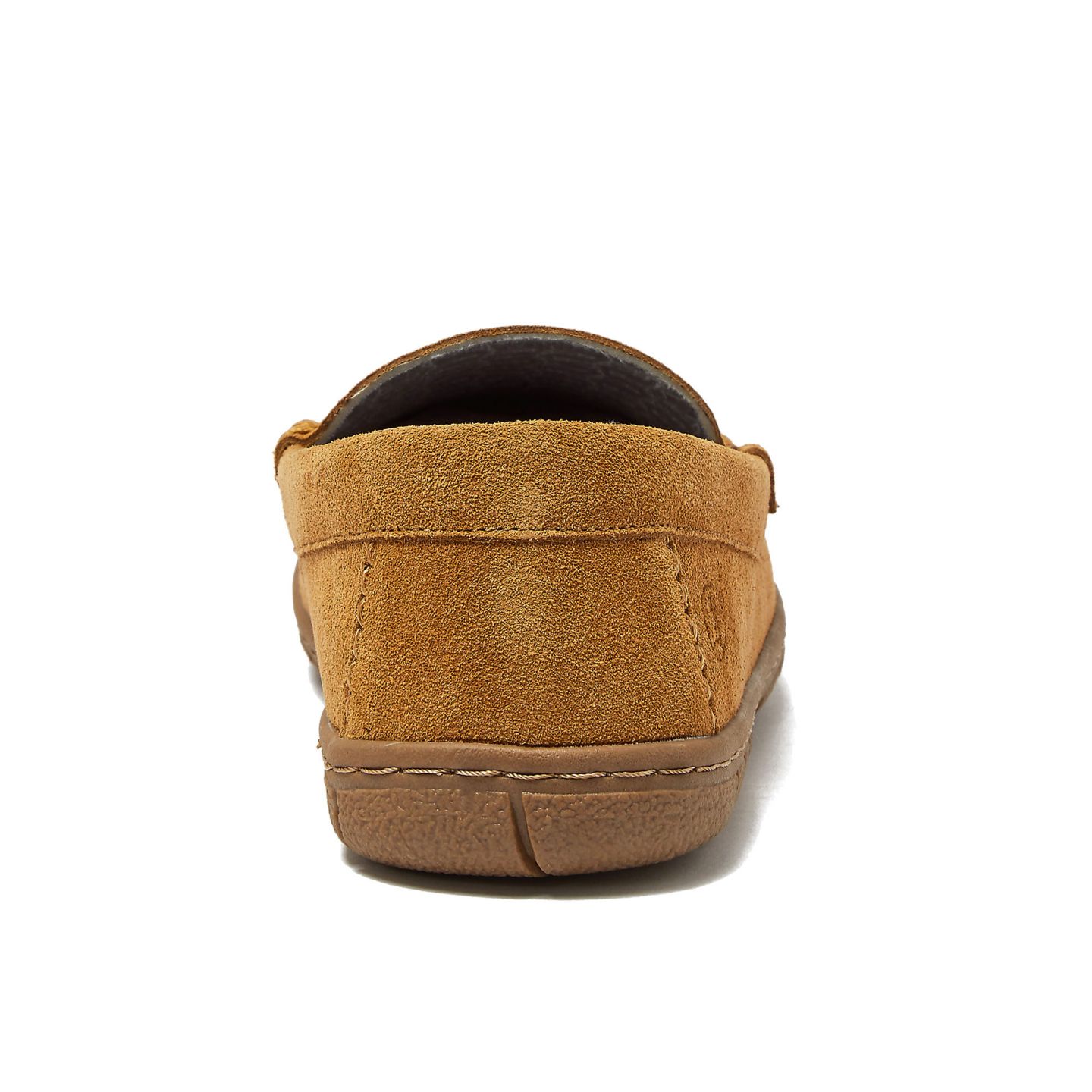 Мужские тапочки Lands' End Flannel Lined Suede Slip On Moccasin Slippers, цвет: Рыжевато-коричневый замшевый — фото 4