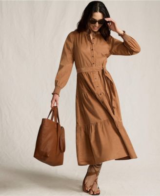 Women's Pinwale Cord Smocked Sleeve Maxi Dress