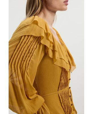 Georgette Ruffle Woven Maxi Dress