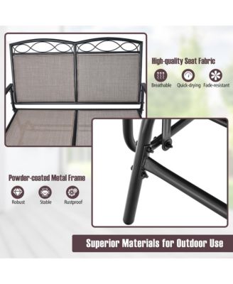 Patio Swing Glider Chairs Set of 2 Outdoor Metal Glider Armchairs Garden Poolside