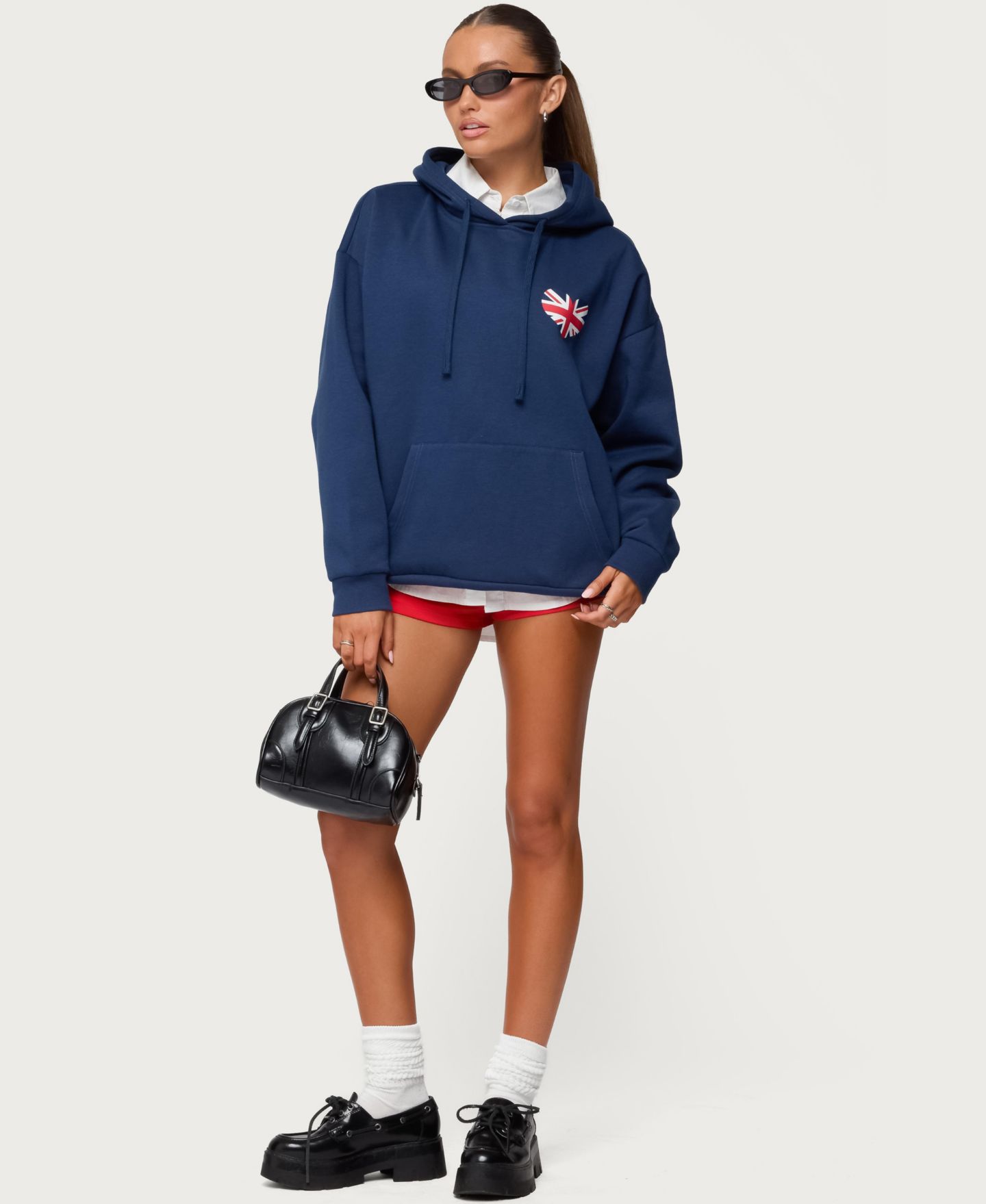Женское худи Edikted Love London Oversized, цвет: Тёмно-синий — фото 5
