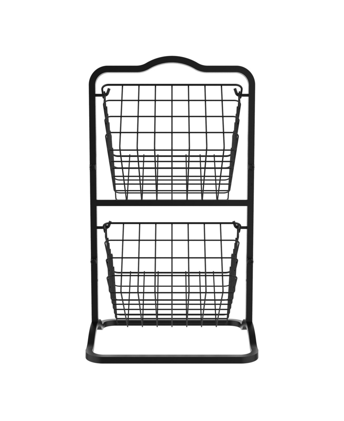 Oceanstar 2-Tier Storage Kitchen Wire Basket Stand, Black