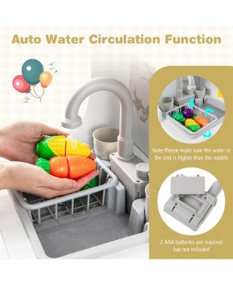 Kids Corner Wooden Play Kitchen with Range Hood and Stoves