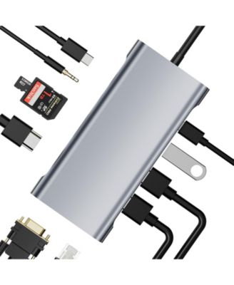 11-in-1 USB-C Hub Multiport Adapter with 4K HDMI, VGA, PD & Ethernet