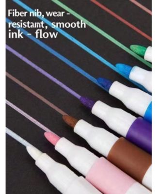 80 Colors Acrylic Paint Marker Pens, Long Lasting Bright Colors for DIY Crafts Fine Strokes for Greeting Cards Stone Glass Wood Ceramics