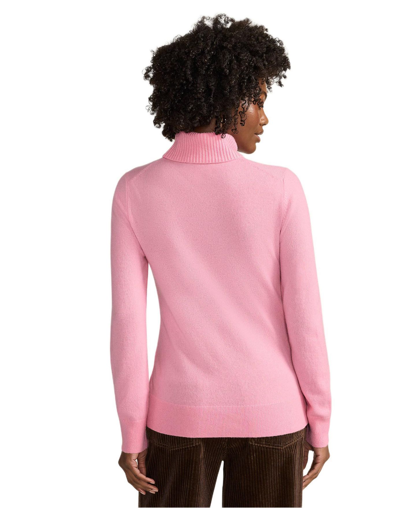 Женский свитер Lands' End Cashmere Turtleneck, цвет: Розовый — фото 2
