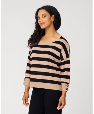 Women's Stripe Drop Shoulder Sweater