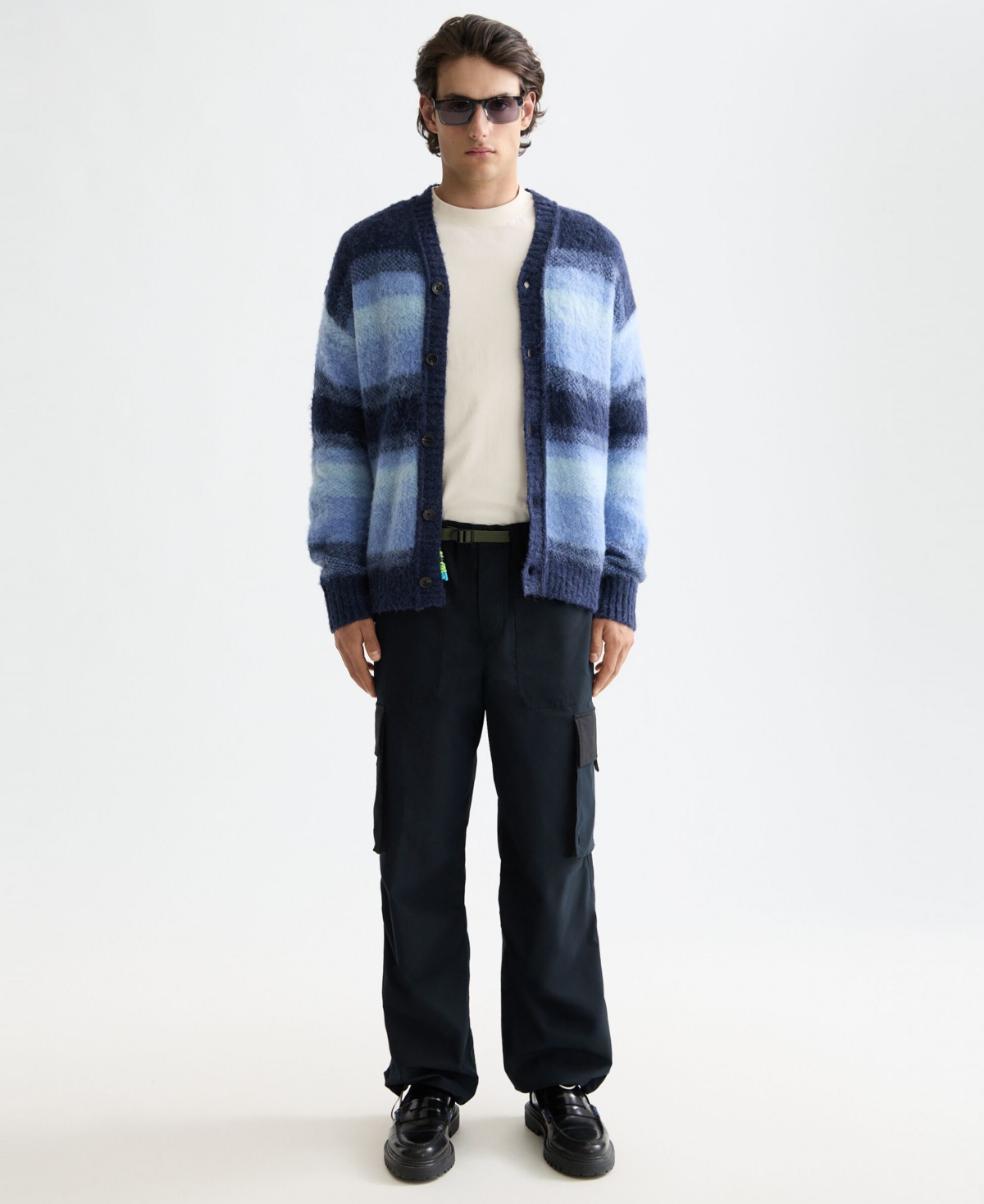 Scotch & Soda Men's Striped V-Neck Cardigan Sweater