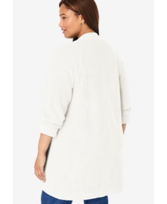 Plus Size Within Button-Front Shaker Cardigan