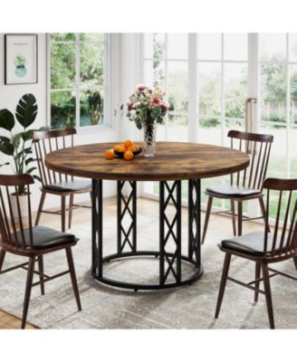 Tribesigns Round Dining Table for 4 People, 47" Modern Kitchen Table ...