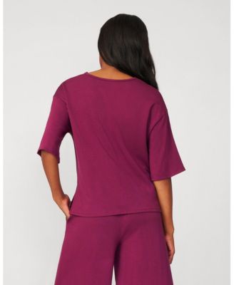 Women's V-Neck Kimono Ultra Soft Terry Top