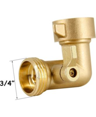 Garden Hose Elbow with Shut Off Valve Brass Connector 2-Pack