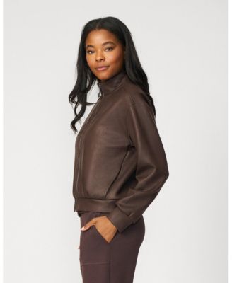 Women's Coated Cropped Bomber Jacket