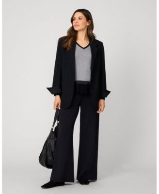 Women's Colorblock V-Neck Rib Tunic Sweater