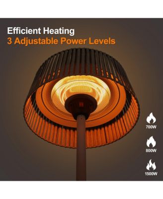 Patio Heater with Remote, 3 Adjustable Power Levels, 78.7" Tall, Waterproof, Anti-Tipping,Indoor and Outdoor
