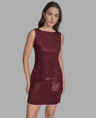 Women's Sleeveless Suede Mini Dress
