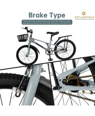 20-Inch Kids Bike with 180° Rotating Handlebars for Fun Rides, Front Basket & Dual Hand Brakes