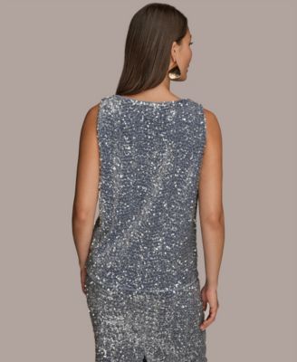 Women's Embellished Sequin Scoop Neck Camisole Top