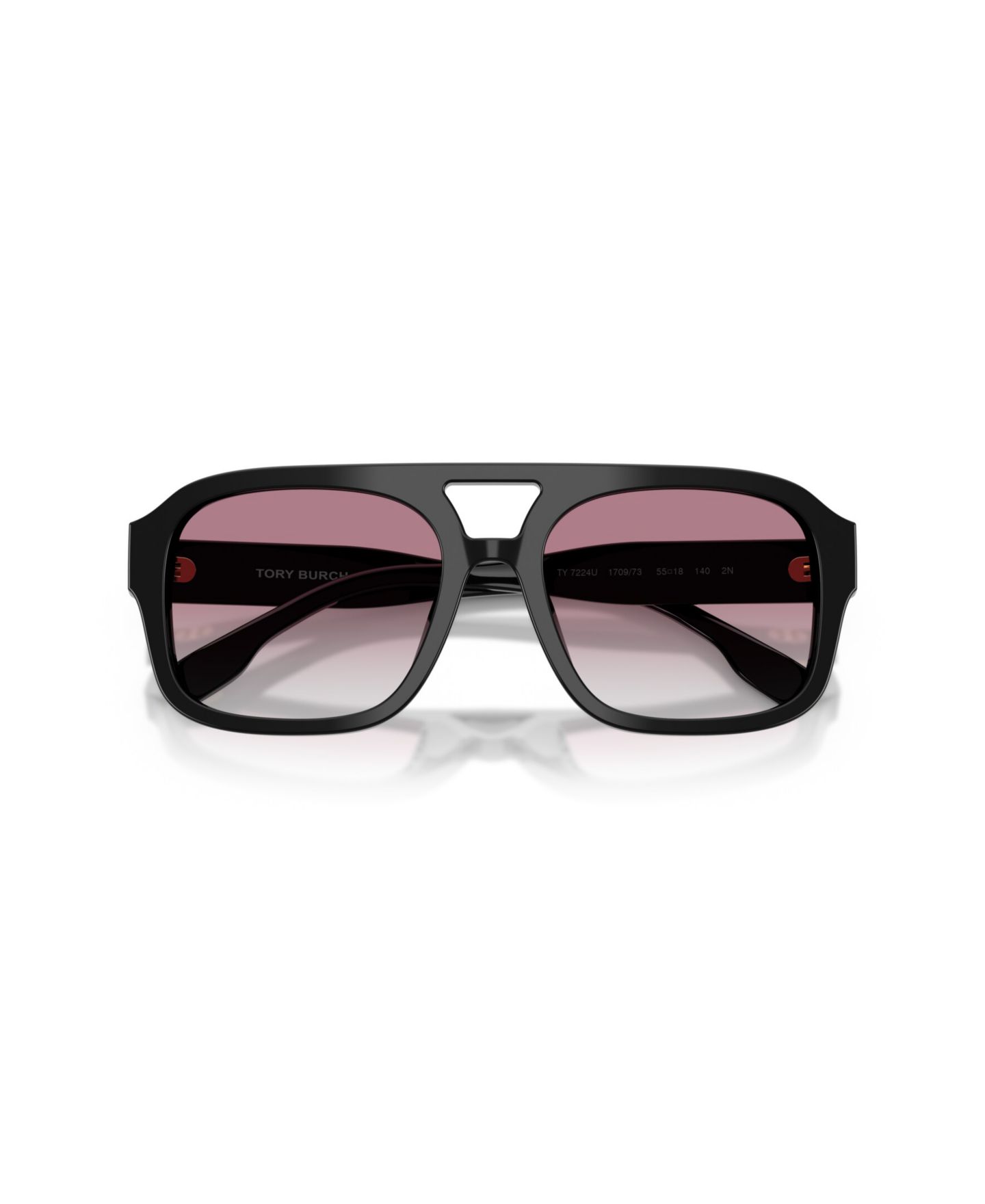 Женские солнцезащитные очки Tory Burch Pilot Sunglasses, TY7224U, цвет: Чёрный — фото 10