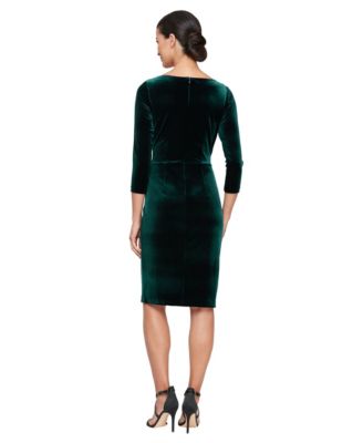 Women's Velvet 3/4-Sleeve Sheath Dress