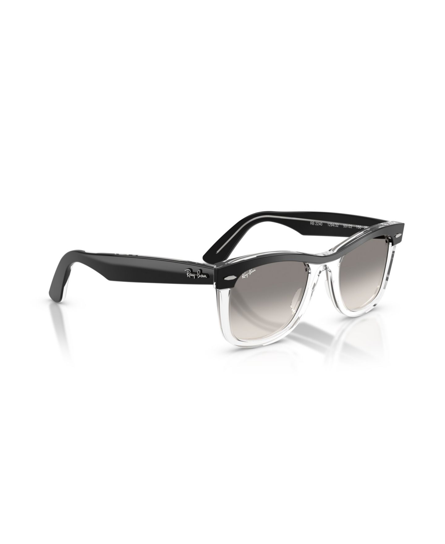 Солнцезащитные очки Ray-Ban Unisex Square Sunglasses, Wayfarer Street Neat RB2240, цвет: Чёрный прозрачный — фото 6