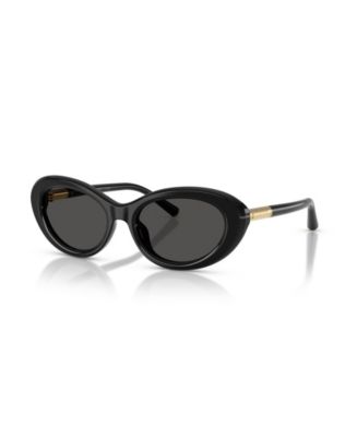 New Dolce & Gabbana Sunglasses Black Oval Cat Eye Gold Metal Logo 54-18 Dolce&Gabbana Womens Black Oval 54mm Sunglasses DG4519 New  main image 3