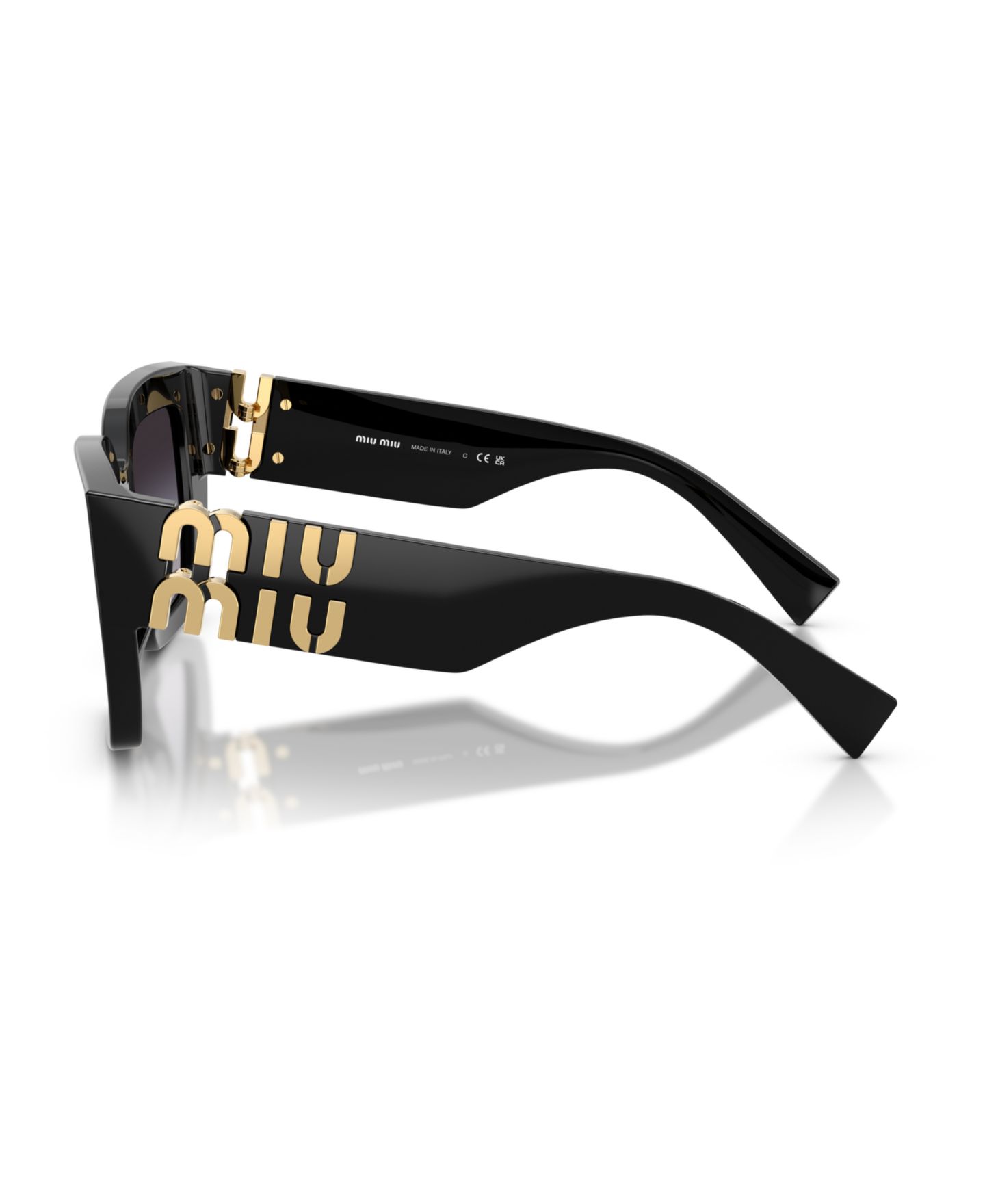 Женские солнцезащитные очки MIU MIU Square Sunglasses, MU B05S, цвет: Чёрный — фото 4