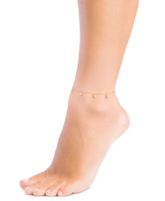 Cubic Zirconia Princess Station Anklet (1.5 ct. t.w.) in Sterling Silver (also in 14k Gold Over Sterling Silver)