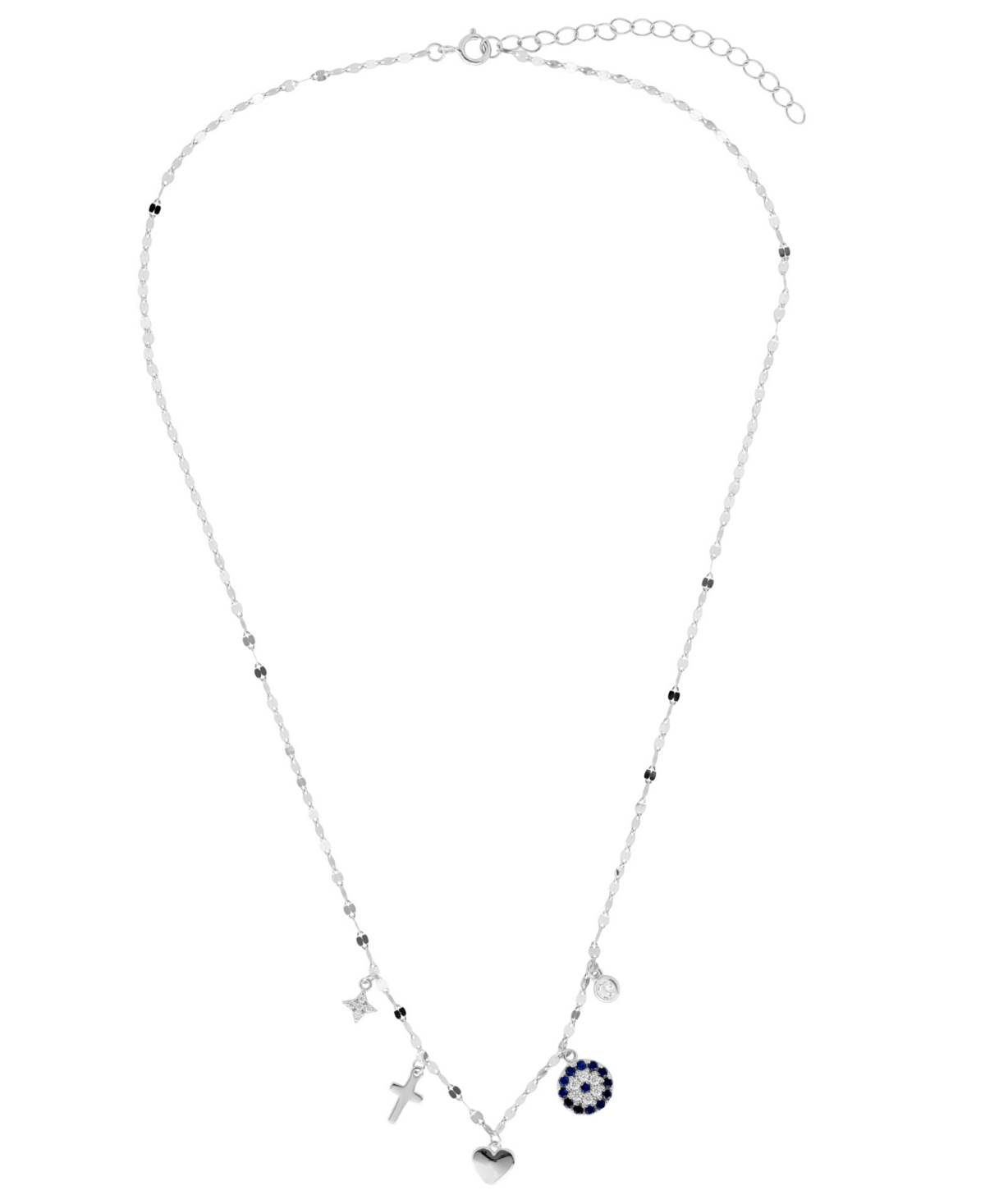 Macy's Cubic Zirconia Charm Pendant Necklace (0.31 Ct. T.w.) In Sterling Silver (also In 14kk Gold Over Ste In Metallic