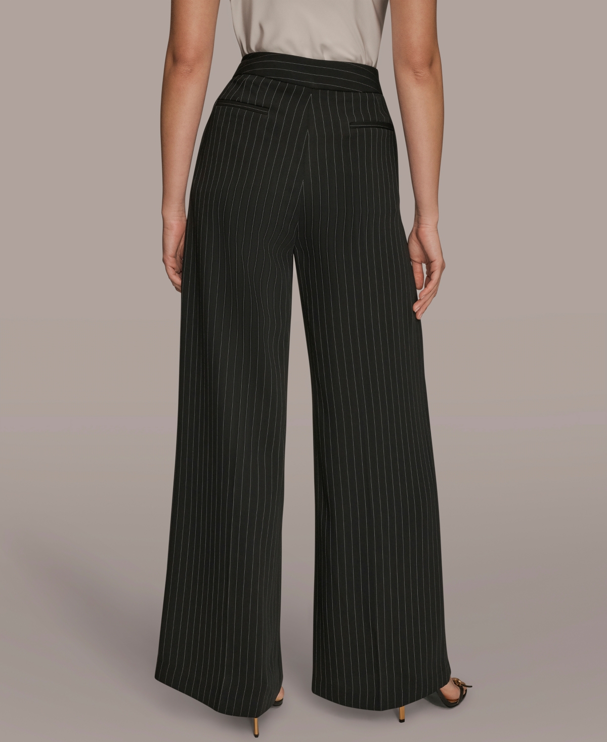 Donna Karan New York Women's Waisted Wide Leg Pants